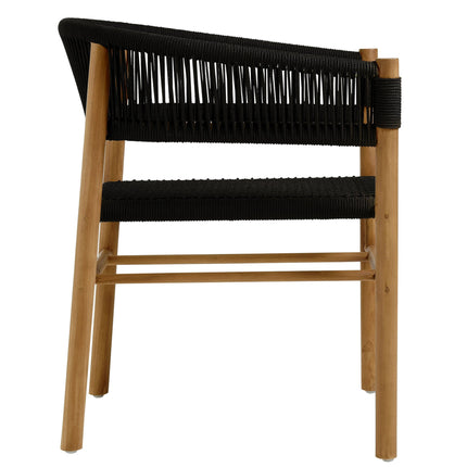 Modway EEI-6811 Vienna Outdoor Patio Teak and Rope Curved-Back Dining Armchairs Set of 2 Modway