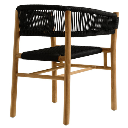 Modway EEI-6811 Vienna Outdoor Patio Teak and Rope Curved-Back Dining Armchairs Set of 2 Modway