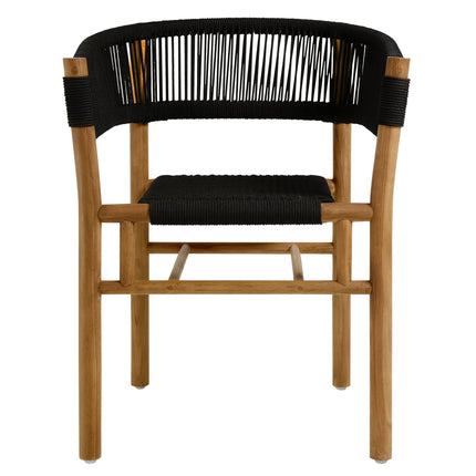 Modway EEI-6811 Vienna Outdoor Patio Teak and Rope Curved-Back Dining Armchairs Set of 2 Modway