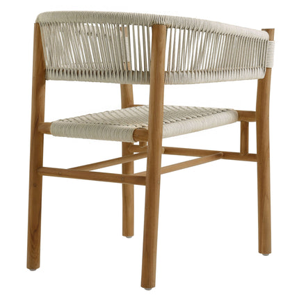 Modway EEI-6811 Vienna Outdoor Patio Teak and Rope Curved-Back Dining Armchairs Set of 2 Modway