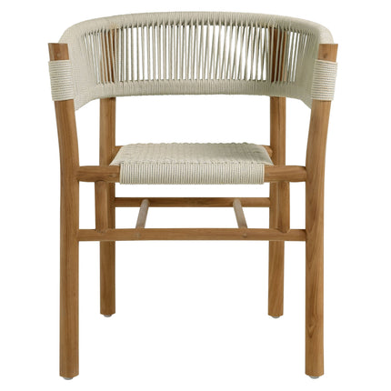 Modway EEI-6811 Vienna Outdoor Patio Teak and Rope Curved-Back Dining Armchairs Set of 2 Modway