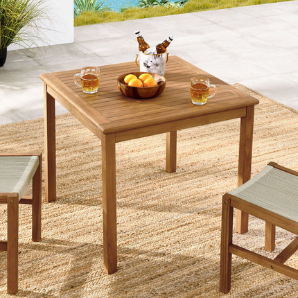 Modway EEI-6814 Vienna 34" Square Outdoor Patio Teak Wood Dining Table Modway