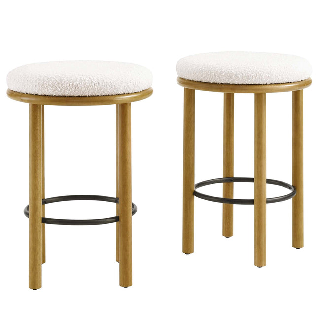 Modway EEI-6818 Fable Boucle Fabric Counter Stools Set of 2 Modway