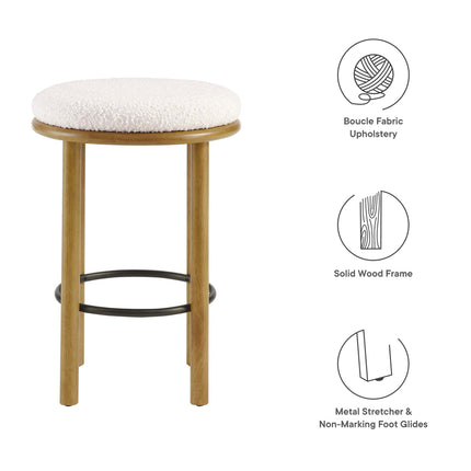Modway EEI-6818 Fable Boucle Fabric Counter Stools Set of 2 Modway