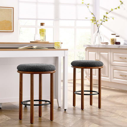 Modway EEI-6818 Fable Boucle Fabric Counter Stools Set of 2 Modway