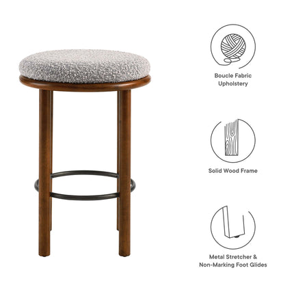 Modway EEI-6818 Fable Boucle Fabric Counter Stools Set of 2 Modway