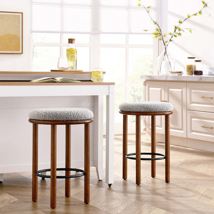 Modway EEI-6818 Fable Boucle Fabric Counter Stools Set of 2 Modway