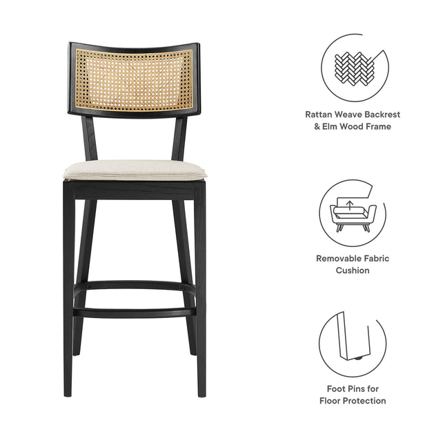 Modway EEI-6820 Caledonia Wood Bar Stools Set of 2 Modway