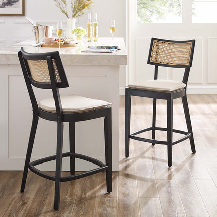 Modway EEI-6821 Caledonia Wood Counter Stools Set of 2 Modway