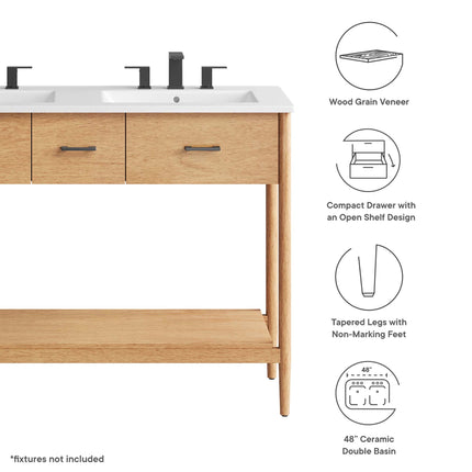 Modway EEI-6826 Zaire 48" Double Sink Bathroom Vanity Modway
