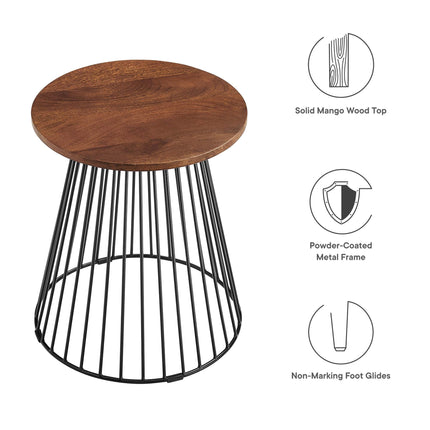 Modway EEI-6831 Valeo Round Wood and Metal Side Table Modway