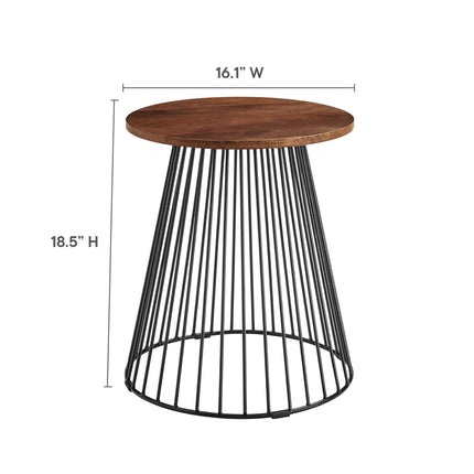 Modway EEI-6831 Valeo Round Wood and Metal Side Table Modway