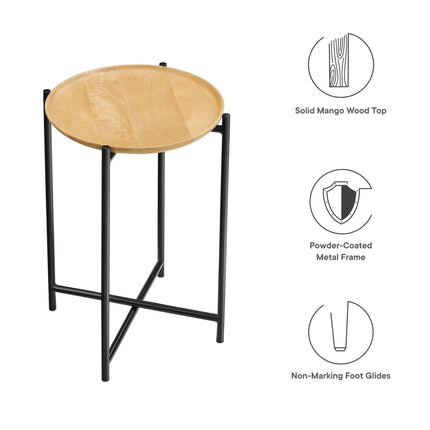 Modway EEI-6832 Xilo Round Wood and Metal Side Table Modway