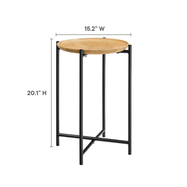 Modway EEI-6832 Xilo Round Wood and Metal Side Table Modway