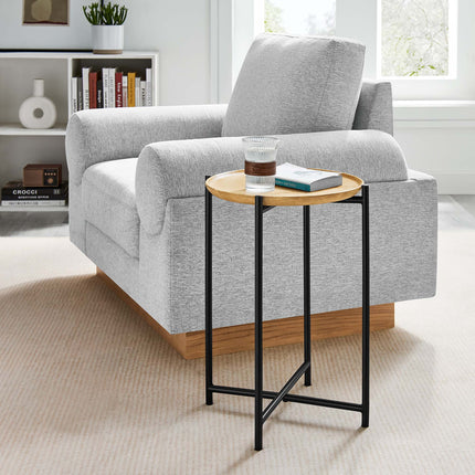 Modway EEI-6832 Xilo Round Wood and Metal Side Table Modway