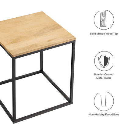 Modway EEI-6833 Zora Square Wood and Metal Side Table Modway