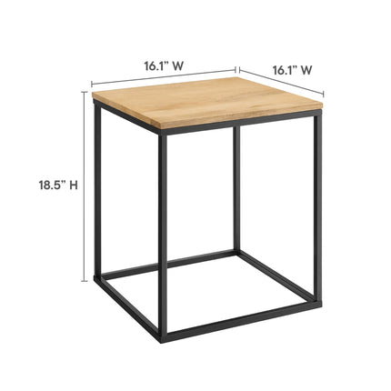 Modway EEI-6833 Zora Square Wood and Metal Side Table Modway