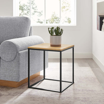 Modway EEI-6833 Zora Square Wood and Metal Side Table Modway