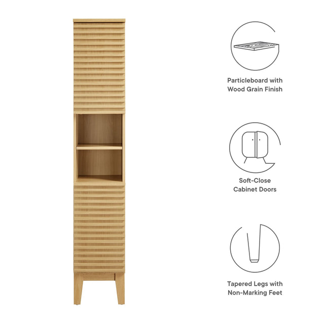 Modway EEI-6851 Render Tall Narrow Bathroom Storage Cabinet Modway