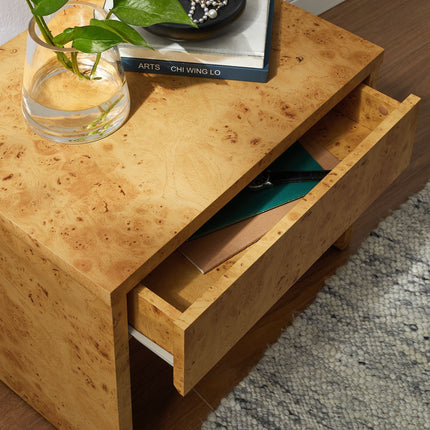 Modway EEI-6855 Hudson 1-Drawer Burl Wood Nightstand Modway