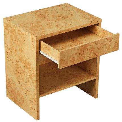 Modway EEI-6856 Hudson 1-Drawer Burl Wood Nightstand With Shelf Modway