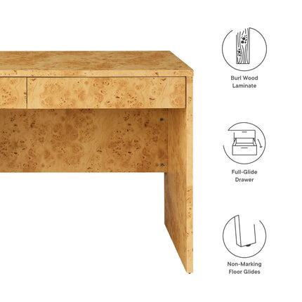 Modway EEI-6858 Hudson 2-Drawer Burl Wood Desk Modway