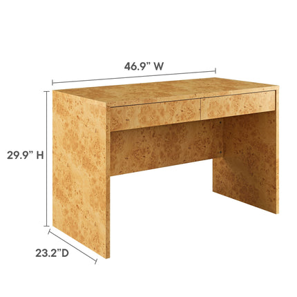 Modway EEI-6858 Hudson 2-Drawer Burl Wood Desk Modway