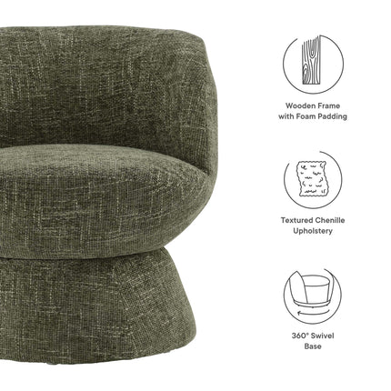 Modway EEI-6863 Vesta Chenille Fabric Upholstered Swivel Chair Modway