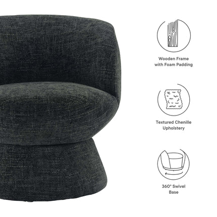 Modway EEI-6863 Vesta Chenille Fabric Upholstered Swivel Chair Modway