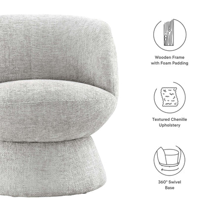 Modway EEI-6863 Vesta Chenille Fabric Upholstered Swivel Chair Modway
