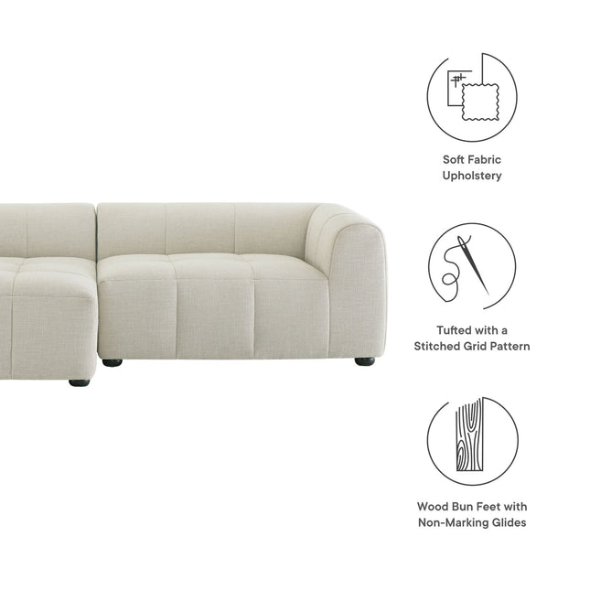 Modway EEI-6868 Liana Left-Facing Upholstered Fabric Modular Sofa with Chaise Modway