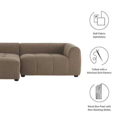 Modway EEI-6868 Liana Left-Facing Upholstered Fabric Modular Sofa with Chaise Modway