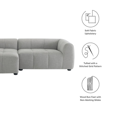 Modway EEI-6868 Liana Left-Facing Upholstered Fabric Modular Sofa with Chaise Modway