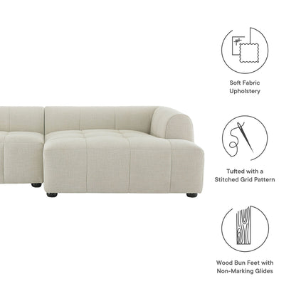 Modway EEI-6869 Liana Right-Facing Upholstered Fabric Modular Sofa with Chaise Modway