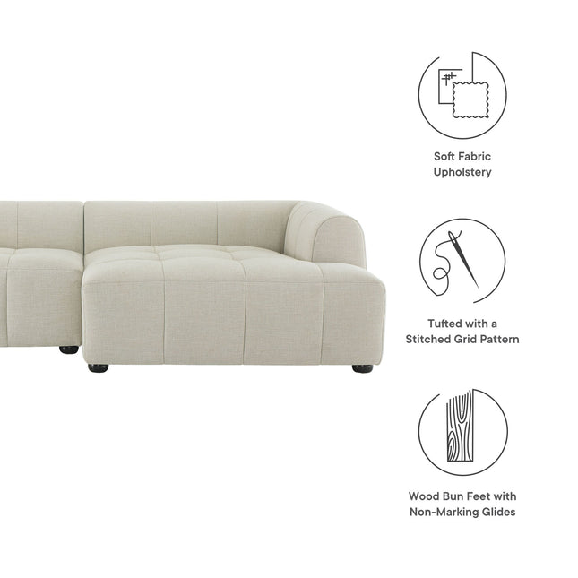 Modway EEI-6869 Liana Right-Facing Upholstered Fabric Modular Sofa with Chaise Modway