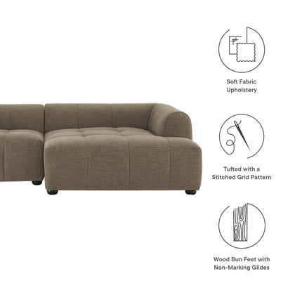 Modway EEI-6869 Liana Right-Facing Upholstered Fabric Modular Sofa with Chaise Modway
