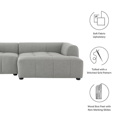 Modway EEI-6869 Liana Right-Facing Upholstered Fabric Modular Sofa with Chaise Modway