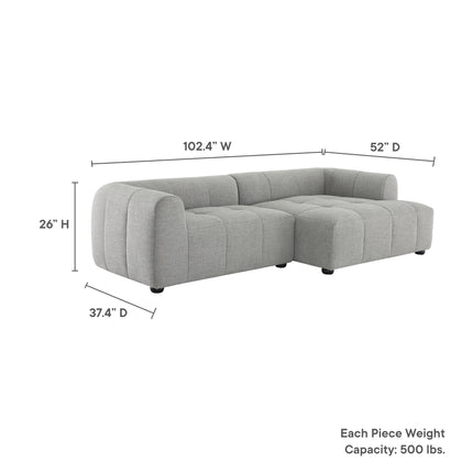 Modway EEI-6869 Liana Right-Facing Upholstered Fabric Modular Sofa with Chaise Modway