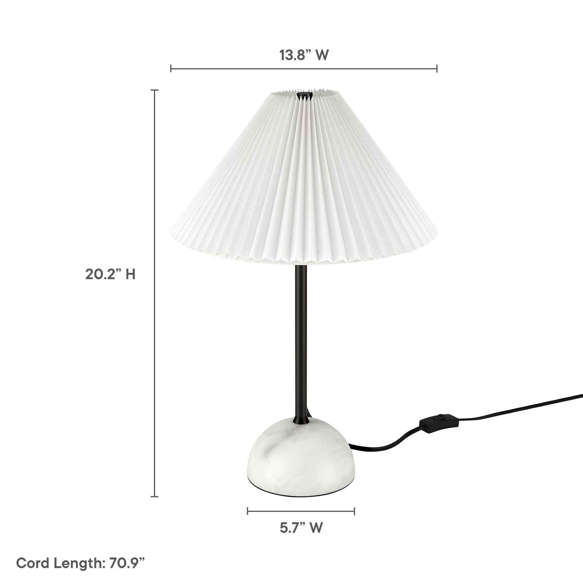 Modway EEI-6878 Illusion Marble Dome Table Lamp