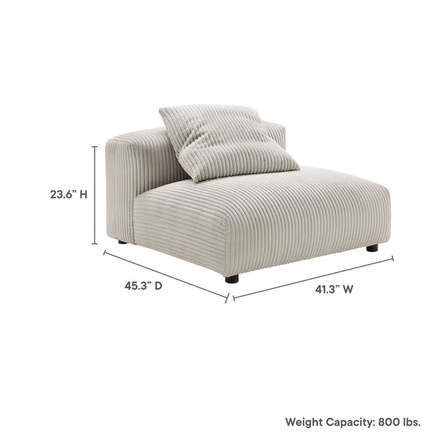 Modway EEI-6884 Solace Modular Corduroy Upholstered Armless Chair - Plaza Home Decor