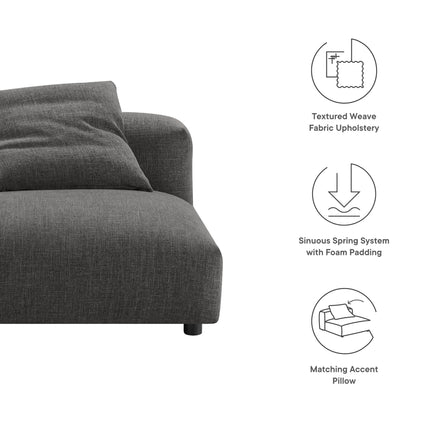 Modway EEI-6885 Solace Modular Upholstered Fabric Armless Chair - Plaza Home Decor