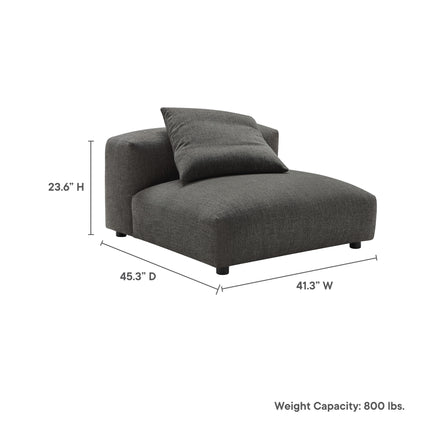 Modway EEI-6885 Solace Modular Upholstered Fabric Armless Chair - Plaza Home Decor