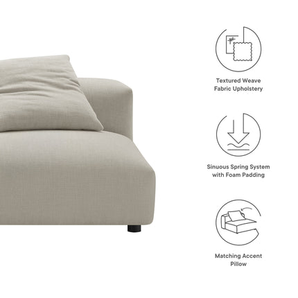 Modway EEI-6885 Solace Modular Upholstered Fabric Armless Chair - Plaza Home Decor