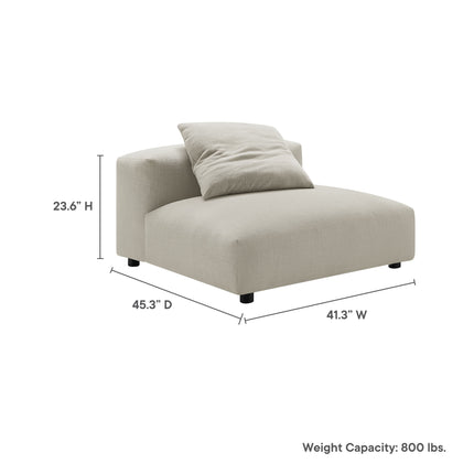 Modway EEI-6885 Solace Modular Upholstered Fabric Armless Chair - Plaza Home Decor