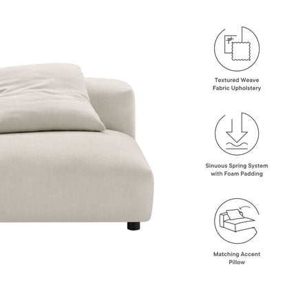 Modway EEI-6885 Solace Modular Upholstered Fabric Armless Chair - Plaza Home Decor