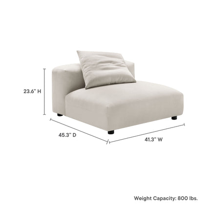 Modway EEI-6885 Solace Modular Upholstered Fabric Armless Chair - Plaza Home Decor