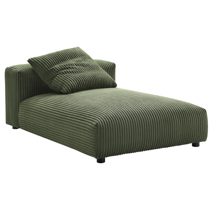 Modway EEI-7032 Solace 4-Piece Modular Corduroy Upholstered Sectional Sofa With Ottoman - Plaza Home Decor