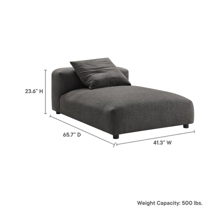 Modway EEI-6887 Solace Modular Upholstered Fabric Armless Chaise Lounge - Plaza Home Decor
