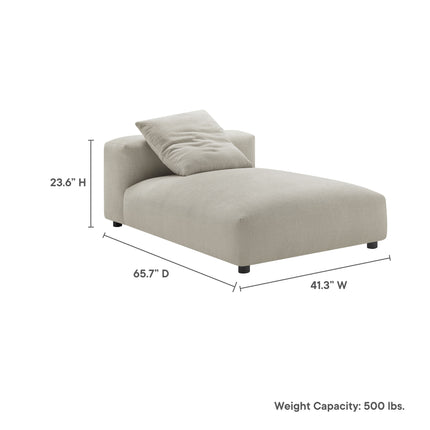 Modway EEI-6887 Solace Modular Upholstered Fabric Armless Chaise Lounge - Plaza Home Decor