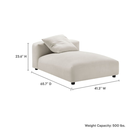 Modway EEI-6887 Solace Modular Upholstered Fabric Armless Chaise Lounge - Plaza Home Decor
